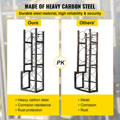 Refrigerant Tank Rack Cylinder Tank Rack w/ 1*50lb 2*30lb &3 Small Bottles