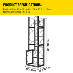 Refrigerant Tank Rack Cylinder Tank Rack w/ 1*50lb 2*30lb &3 Small Bottles