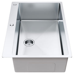 Kitchen Sink, 304 Stainless Steel Drop-In Sinks, Top Mount Single Bowl Basin with Accessories(Pack of 3), Household Dishwasher Sinks for Workstation, RV, Prep Kitchen, and Bar Sink, 33 inch