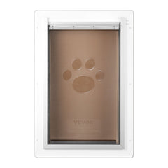 Pet Door, 31.2 x 43.5 cm Metal Frame with Lock and 3-Flap System, Weatherproof Doggy Door, Easy to Install in Interior or Exterior Walls, Pet Door Suitable for Cat Doggie Kitties (White-Medium)