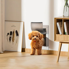 Pet Door, 23.6 x 33.5 cm Metal Frame with Lock and 3-Flap System, Weatherproof Doggy Door, Easy to Install in Interior or Exterior Walls, Pet Door Suitable for Cat Doggie Kitties (White-Small)