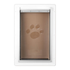 Pet Door, 23.6 x 33.5 cm Metal Frame with Lock and 3-Flap System, Weatherproof Doggy Door, Easy to Install in Interior or Exterior Walls, Pet Door Suitable for Cat Doggie Kitties (White-Small)