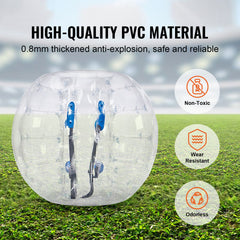 Inflatable Bumper Ball 1-Pack, 4FT/1.2M Body Sumo Zorb Balls for Teen & Adult, 0.8mm Thick PVC Human Hamster Bubble Balls for Outdoor Team Gaming Play, Bumper Bopper Toys for Garden, Yard, Park