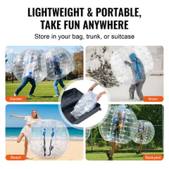 Inflatable Bumper Ball 1-Pack, 4FT/1.2M Body Sumo Zorb Balls for Teen & Adult, 0.8mm Thick PVC Human Hamster Bubble Balls for Outdoor Team Gaming Play, Bumper Bopper Toys for Garden, Yard, Park