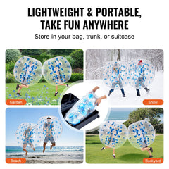 Inflatable Bumper Ball 1-Pack, 4FT/1.2M Body Sumo Zorb Balls for Teen & Adult, 0.8mm Thick PVC Human Hamster Bubble Balls for Outdoor Team Gaming Play, Bumper Bopper Toys for Garden, Yard, Park