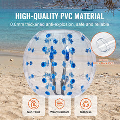 Inflatable Bumper Ball 1-Pack, 4FT/1.2M Body Sumo Zorb Balls for Teen & Adult, 0.8mm Thick PVC Human Hamster Bubble Balls for Outdoor Team Gaming Play, Bumper Bopper Toys for Garden, Yard, Park