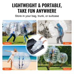 Inflatable Bumper Balls 2-Pack, 4FT/1.2M Body Sumo Zorb Balls for Teen & Adult, 0.8mm Thick PVC Human Hamster Bubble Balls for Outdoor Team Gaming Play, Bumper Bopper Toys for Garden, Yard, Park