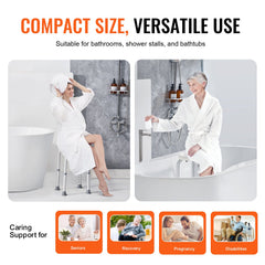 Shower Chair for Inside Shower, Adjustable Height Shower Stool, Non-Slip Bench Bathtub Seat Stool for Elderly Disabled Adults Handicap, 300 lbs Capacity