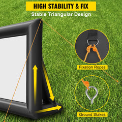 6x4m Inflatable Projector Screen Movie Screen Outdoor Theater w/Blower