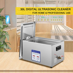 Digital Ultrasonic Cleaner 30L Ultrasonic Cleaning Machine 40kHz Sonic Cleaner Machine 316 & 304 Stainless Steel Ultrasonic Cleaner Machine with Heater & Timer for Cleaning Jewelry Glasses Watch