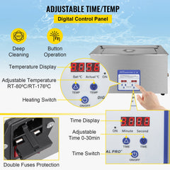Digital Ultrasonic Cleaner 30L Ultrasonic Cleaning Machine 40kHz Sonic Cleaner Machine 316 & 304 Stainless Steel Ultrasonic Cleaner Machine with Heater & Timer for Cleaning Jewelry Glasses Watch
