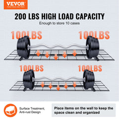 Garage Storage Shelving, 2 Pack, 48 x 12 in Heavy Duty Garage Shelves Wall Mounted, 400 lbs Load Capacity(Total) Garage Storage Rack Floating Shelves, Suitable for Shop, Shed, Garage Storage