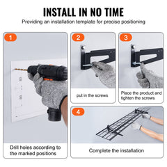 Garage Storage Shelving, 2 Pack, 48 x 12 in Heavy Duty Garage Shelves Wall Mounted, 400 lbs Load Capacity(Total) Garage Storage Rack Floating Shelves, Suitable for Shop, Shed, Garage Storage