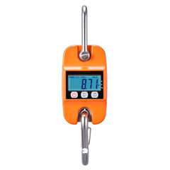 Digital Crane Scale, 880 lbs/400 kg Max Capacity, Handheld Hanging Scale with Cast Aluminum Case & LCD Display, 100 g Division & 3 Unit Switch, Auto-Off Setting for Farm Hunting Fishing, Orange