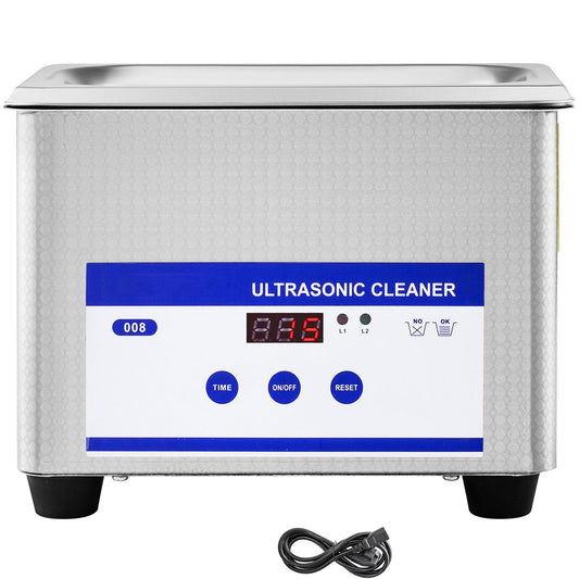0.8L Professional Ultrasonic Cleaner 304 Stainless Steel Digital Lab Ultrasonic Cleaner with Timer for Jewelry Watch Glasses Circuit Board Dentures Small Parts Dental Instrument (0.8L)