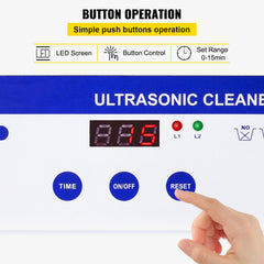 0.8L Professional Ultrasonic Cleaner 304 Stainless Steel Digital Lab Ultrasonic Cleaner with Timer for Jewelry Watch Glasses Circuit Board Dentures Small Parts Dental Instrument (0.8L)