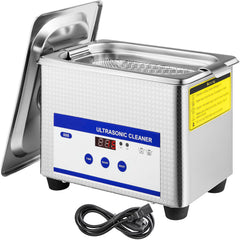 0.8L Professional Ultrasonic Cleaner 304 Stainless Steel Digital Lab Ultrasonic Cleaner with Timer for Jewelry Watch Glasses Circuit Board Dentures Small Parts Dental Instrument (0.8L)
