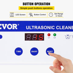 0.8L Professional Ultrasonic Cleaner 304 Stainless Steel Digital Lab Ultrasonic Cleaner with Timer for Jewelry Watch Glasses Circuit Board Dentures Small Parts Dental Instrument (0.8L)