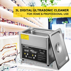 Digital Ultrasonic Cleaner 3L Ultrasonic Cleaning Machine 220V 50kHz Sonic Cleaner Machine 304 Stainless Steel Ultrasonic Cleaner Machine with Heater and Timer for Cleaning Jewelry Glasses Watch