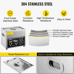 Digital Ultrasonic Cleaner 3L Ultrasonic Cleaning Machine 220V 50kHz Sonic Cleaner Machine 304 Stainless Steel Ultrasonic Cleaner Machine with Heater and Timer for Cleaning Jewelry Glasses Watch