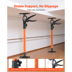 Cabinet Jack Support Pole, 2-Pack, 54-155 cm Steel Telescopic Quick Support Rod, Adjustable 3rd Hand System up to 70 kg Capacity for Installing Cabinets, Lifting Drywall, Cargo Bars