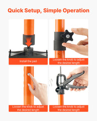 Cabinet Jack Support Pole, 2-Pack, 54-155 cm Steel Telescopic Quick Support Rod, Adjustable 3rd Hand System up to 70 kg Capacity for Installing Cabinets, Lifting Drywall, Cargo Bars