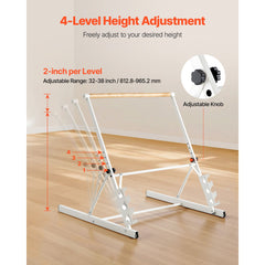 Ballet Barre, Freestanding Portable Barre Bar, Home Fitness Exercise Equipment for Abs, Arms, Strength, and Cardio, Easy to Store Foldable Stretching Dance Bars, 4 Level Height Adjustable