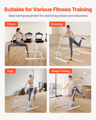 Ballet Barre, Freestanding Portable Barre Bar, Home Fitness Exercise Equipment for Abs, Arms, Strength, and Cardio, Easy to Store Foldable Stretching Dance Bars, 4 Level Height Adjustable
