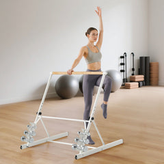 Ballet Barre, Freestanding Portable Barre Bar, Home Fitness Exercise Equipment for Abs, Arms, Strength, and Cardio, Easy to Store Foldable Stretching Dance Bars, 4 Level Height Adjustable