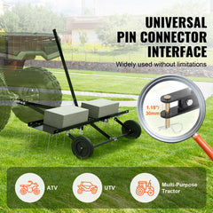 Tow Behind Dethatcher, 1219mm Tow Dethatcher with 24 Spring Steel Tines, Lawn Dethatcher Rake for ATV or Mower, Tow Behind Lawn Rake with Lift Handle for Garden Farm Grass