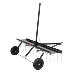 Tow Behind Dethatcher, 1219mm Tow Dethatcher with 24 Spring Steel Tines, Lawn Dethatcher Rake for ATV or Mower, Tow Behind Lawn Rake with Lift Handle for Garden Farm Grass