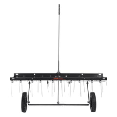 Tow Behind Dethatcher, 1015mm Tow Dethatcher with 20 Spring Steel Tines, Lawn Dethatcher Rake for ATV or Mower, Tow Behind Lawn Rake with Lift Handle for Garden Farm Grass