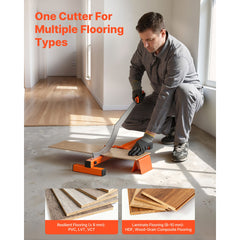 304.8mm Vinyl Floor Cutter, 10mm Thick Laminate Flooring Cutter with Cutting Angle Guide, Rubber Handle, Honing Stone, D2 Steel Blade for Cutting Laminate, Vinyl, Home Renovation