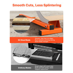 304.8mm Vinyl Floor Cutter, 10mm Thick Laminate Flooring Cutter with Cutting Angle Guide, Rubber Handle, Honing Stone, D2 Steel Blade for Cutting Laminate, Vinyl, Home Renovation