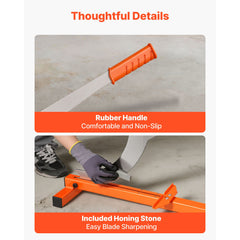 304.8mm Vinyl Floor Cutter, 10mm Thick Laminate Flooring Cutter with Cutting Angle Guide, Rubber Handle, Honing Stone, D2 Steel Blade for Cutting Laminate, Vinyl, Home Renovation
