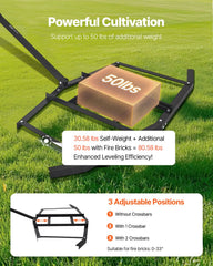 Drag Harrow, 66" Width Tow Behind Drag Harrow, Q235 Steel Driveway Grader with Adjustable Bars & Pin Hitch, Support up to 50 lbs, Tractor Driveway Harrow for ATVs, UTVs, Garden Lawn Tractors
