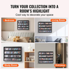36 Graded Sports Card Display Case, 775 x 617 x 55 mm, Baseball Card Display Frame with 98% UV Protection Clear View PC Glass, Lockable Wall Cabinet for Football Basketball Hockey Trading Card