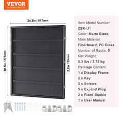 35 Graded Sports Card Display Case, 617 x 775 x 55 mm, Baseball Card Display Frame with 98% UV Protection Clear View PC Glass, Lockable Wall Cabinet for Football Basketball Hockey Trading Card