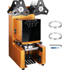 Fully Automatic Cup Sealing Machine, 500-650 Cups/H, Cup Sealer Machine for 190 mm Tall & 90/95 mm Cup, Electric Boba Tea Sealer with Digital Control LCD Panel for Bubble Milk Tea Coffee, Gold