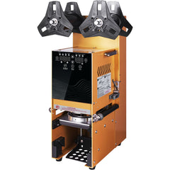Fully Automatic Cup Sealing Machine, 500-650 Cups/H, Cup Sealer Machine for 180 mm Tall & 90/95 mm Cup, Electric Boba Tea Sealer with Digital Control LCD Panel for Bubble Milk Tea Coffee, Gold