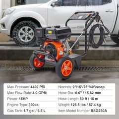 Gas Pressure Washer Gas Powered Washer 4400 PSI 4.0 GPM 390cc 5 Nozzles