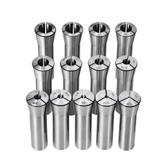 13 pcs Precision R8 Collet Set, 1/8'' - 7/8'', 45# Mill Collet Chuck 0.0012"/30μm TIR with 13 Labeled Storage Boxes, for Milling Machine Drill Presses Boring Machine Machining Center