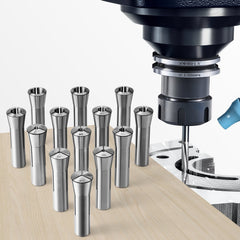13 pcs Precision R8 Collet Set, 1/8'' - 7/8'', 45# Mill Collet Chuck 0.0012"/30μm TIR with 13 Labeled Storage Boxes, for Milling Machine Drill Presses Boring Machine Machining Center