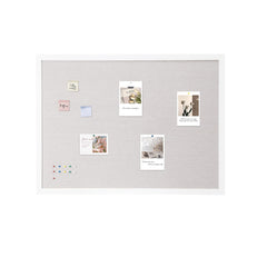 48"x36" White Cork Board with Linen Surface – Stylish Wall-Mounted Bulletin Board for Home, School, Office – Elegant & Functional Noticeboard