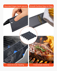 Flavorizer Bars, 44cm Grill Replacement Part, for Weber Genesis ll 310 315 335 340, E/S 325s, ES/SX 325s, E/S 335, EX/SX/EPX-335 Grills, Porcelain-enameled Steel Thicker Heat Plate, 5 Pack