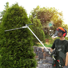15.7-inch 26CC 2 Cycle Gas Hedge Trimmer, Gas Powered Pole Hedge Trimmer with Dual Sided Dual Action Blade, Adjustable Trimmer Head, Suitable for Trimming Shrubs, Bushes