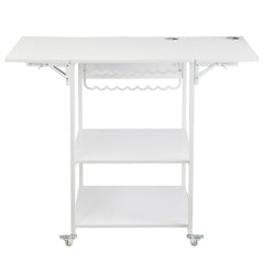 Heat Press Table 3Tier Movable Heat Press Stand Foldable with Wheels White