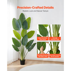 Artificial Bird of Paradise 1829 mm Tall, Fake Tropical Plants with with 13 Trunks & White Pot, Faux Floor Silk Tree, Large Trees for Home Office Living Room Decor House Warming, Indoor Outdoor