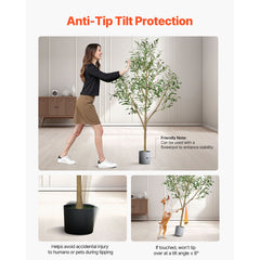 150cm Artificial Olive Tree with Black Pot, Tall Fake Tree with Natural Wood Trunk & Realistic Green Leaves and Fruits, Indoor Faux Plant for Home, Office, Living Room, Corner Decor