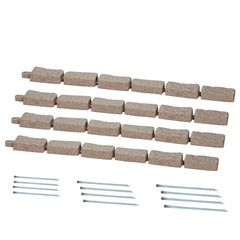 Faux Stone Landscape Edging 1180 x 95 x 57 mm Garden Lawn Edging for Walkway Brown